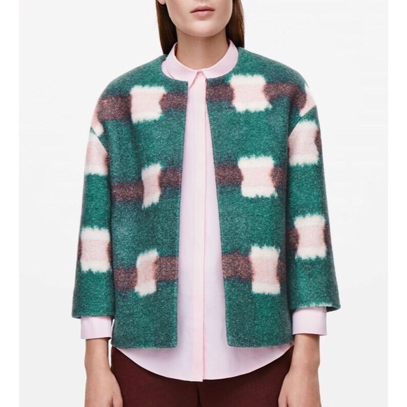 COS Jackets & Blazers - NWT COS Green Printed Wool Boxy Blazer Jacket